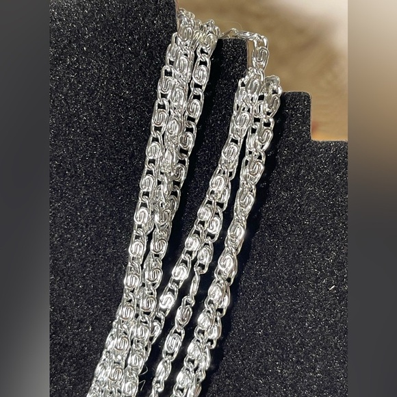 Vintage SARAH COV Silver Tone 8 Strand Choker Necklace - Picture 4 of 9